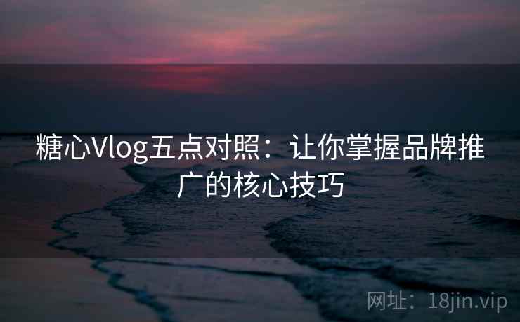 糖心Vlog五点对照：让你掌握品牌推广的核心技巧